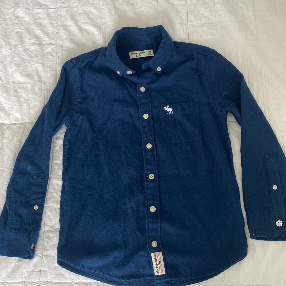Abercrombie kids button up blue shirt